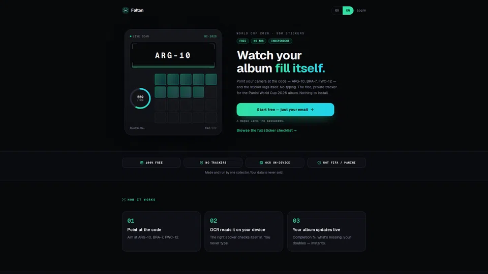 Homepage snapshot at launch