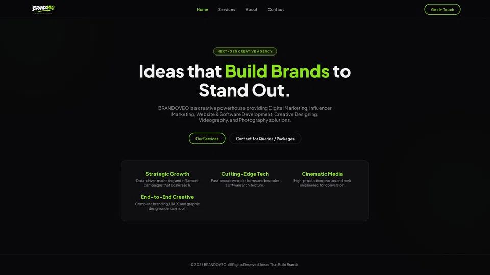 Homepage snapshot at launch