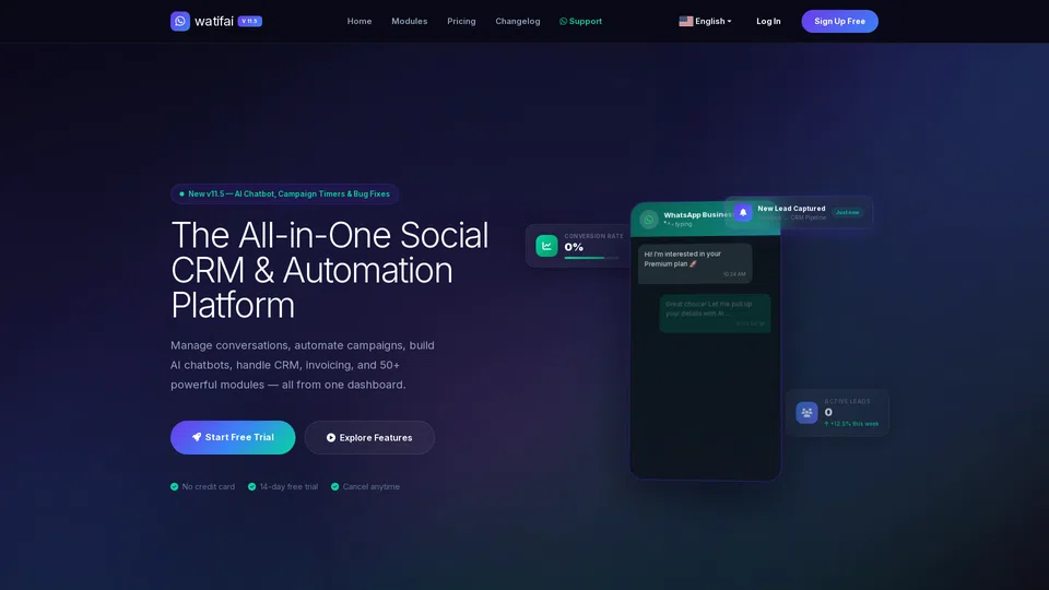Homepage snapshot at launch