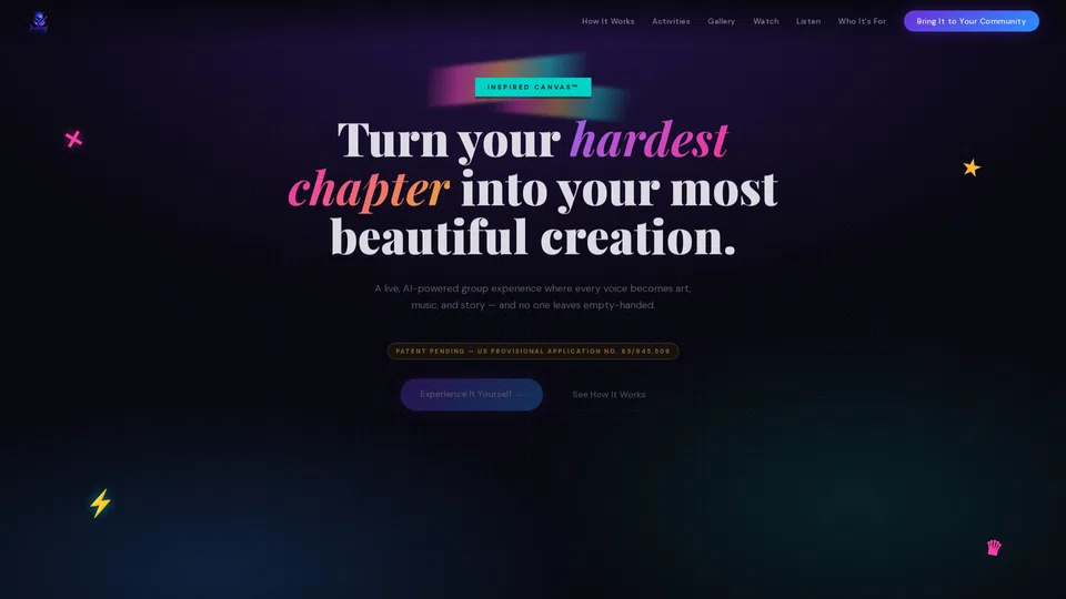 Homepage snapshot at launch