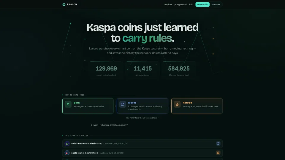Homepage snapshot at launch