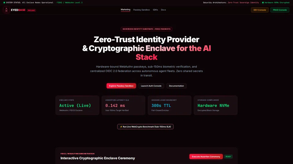 Homepage snapshot at launch