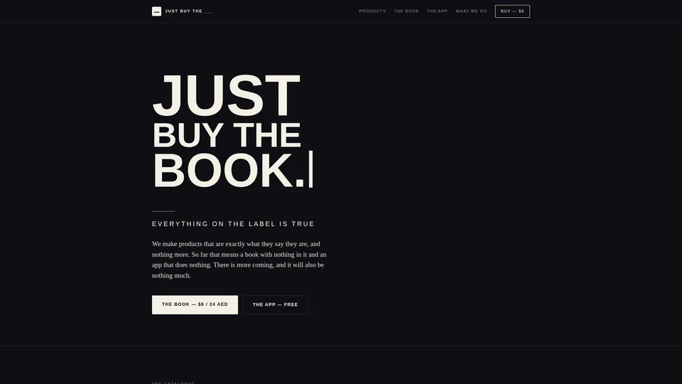 Homepage snapshot at launch