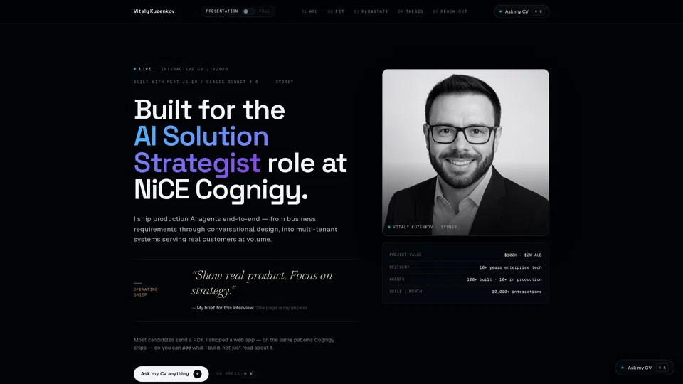 Homepage snapshot at launch