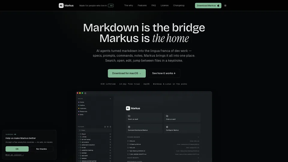Homepage snapshot at launch