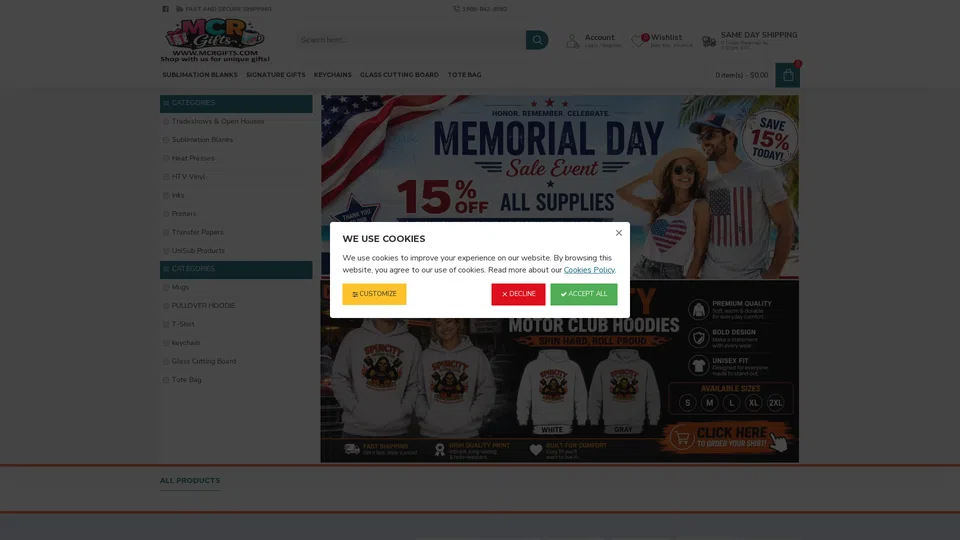 Homepage snapshot at launch