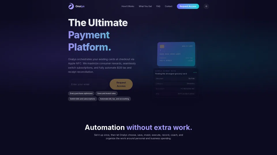 Homepage snapshot at launch
