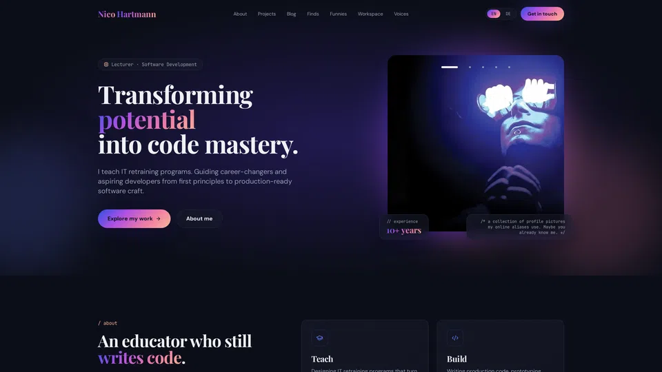 Homepage snapshot at launch