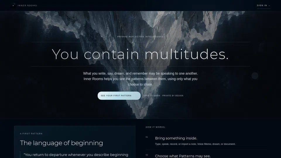 Homepage snapshot at launch