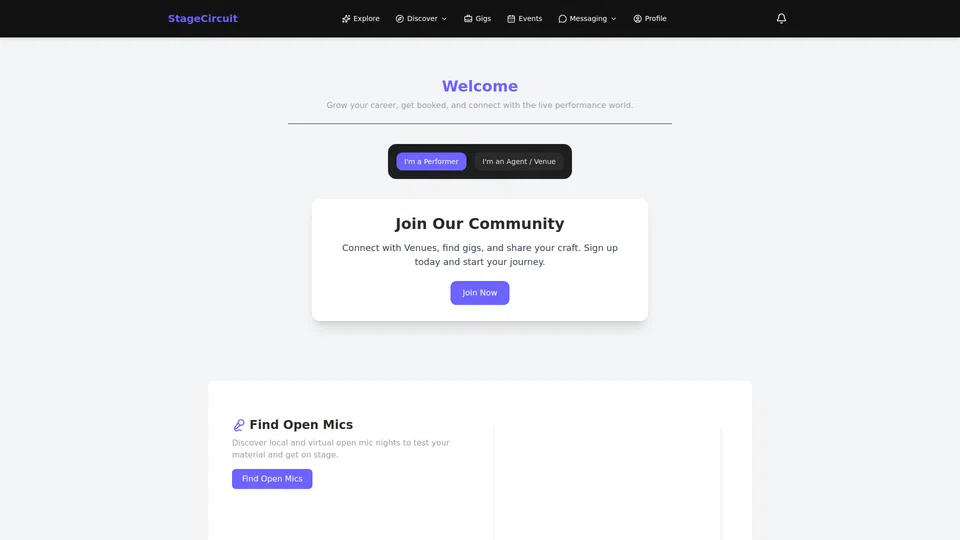 Homepage snapshot at launch