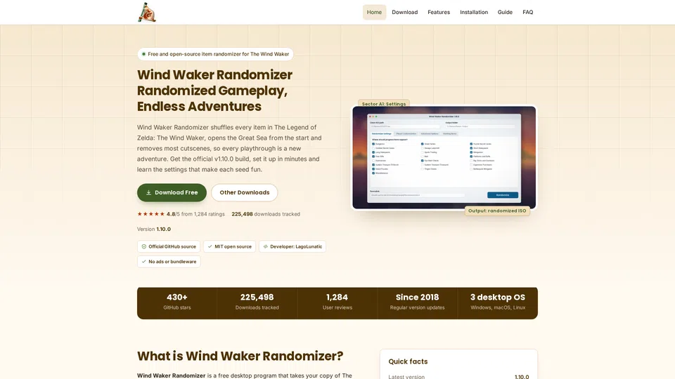 Homepage snapshot at launch