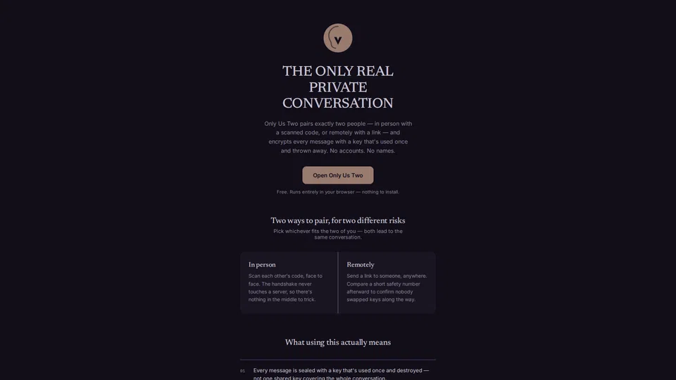 Homepage snapshot at launch
