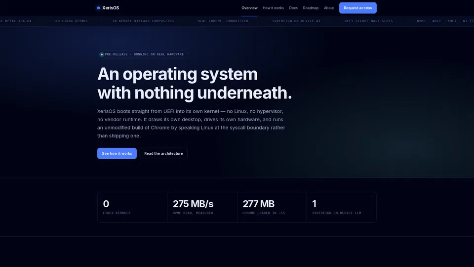 Homepage snapshot at launch