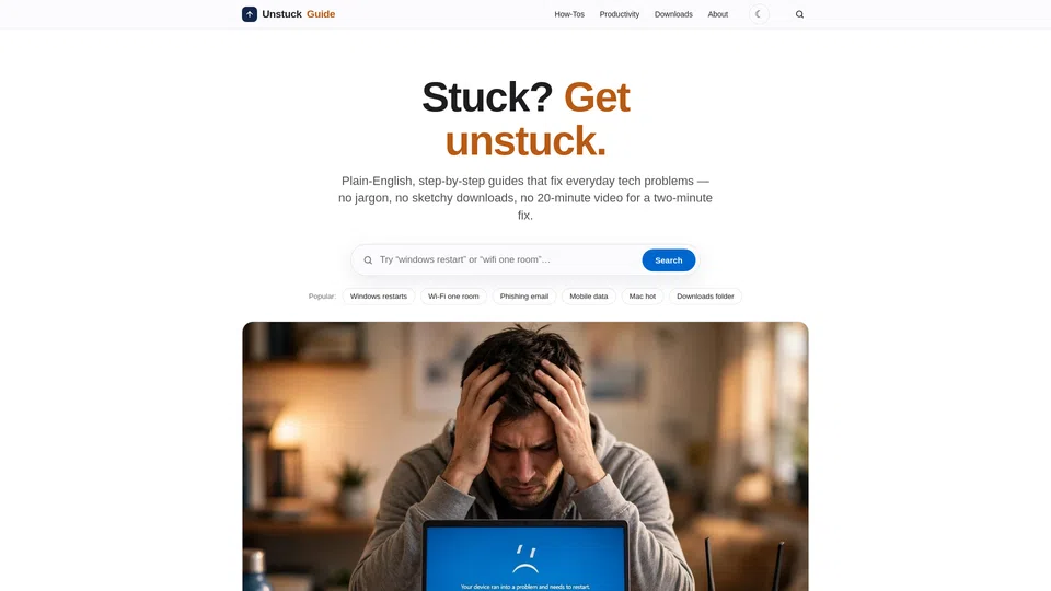Homepage snapshot at launch