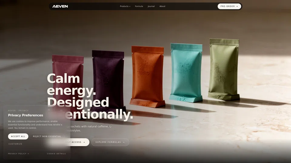 Homepage snapshot at launch