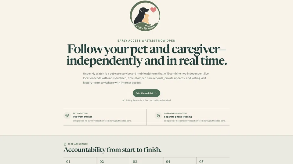 Homepage snapshot at launch