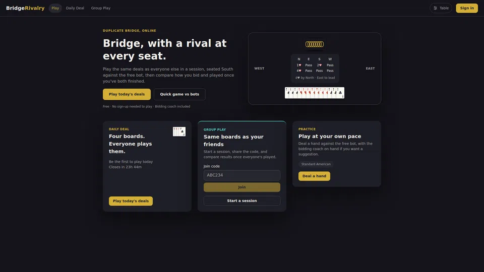 Homepage snapshot at launch