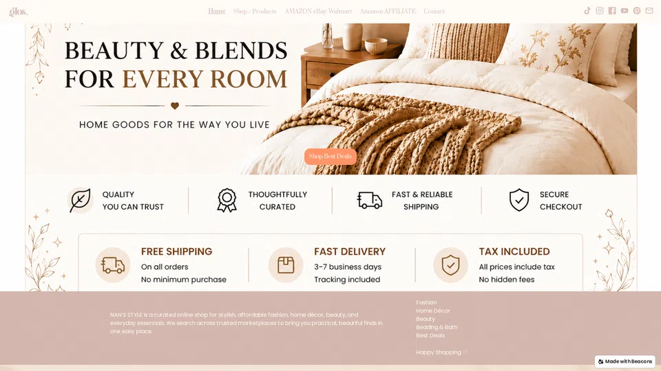Homepage snapshot at launch
