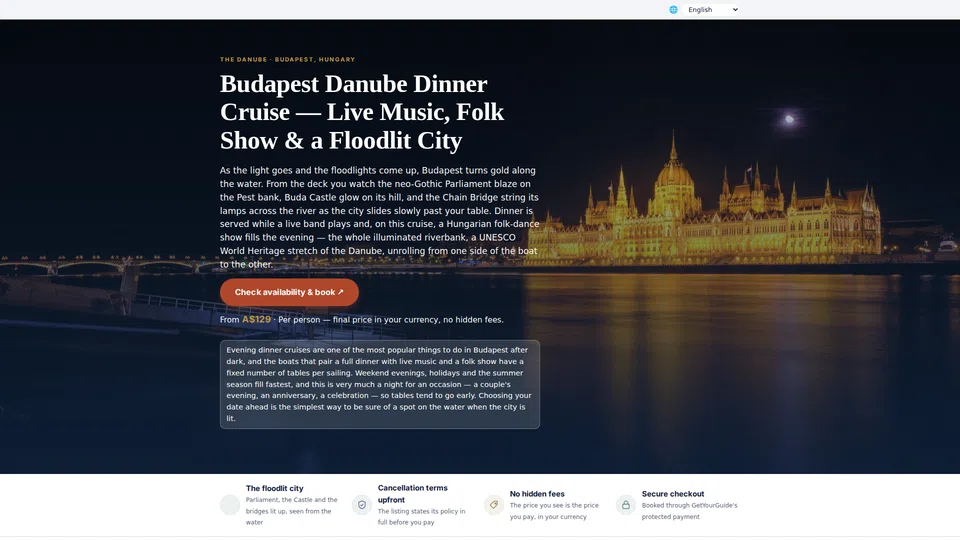 Homepage snapshot at launch