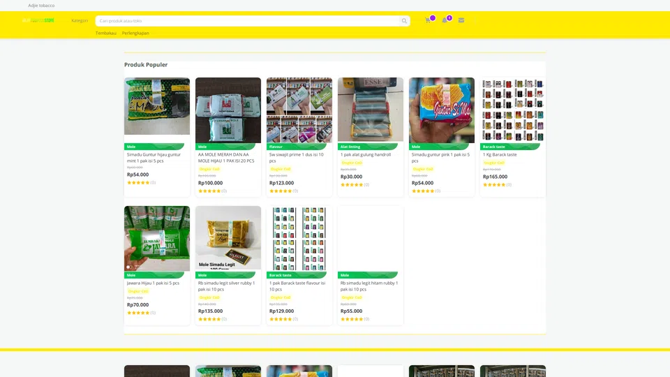 Homepage snapshot at launch