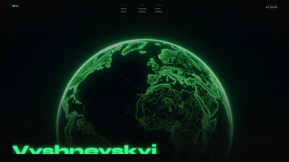 Homepage snapshot at launch