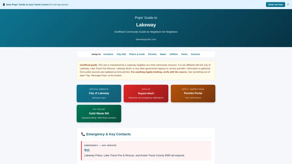 Homepage snapshot at launch