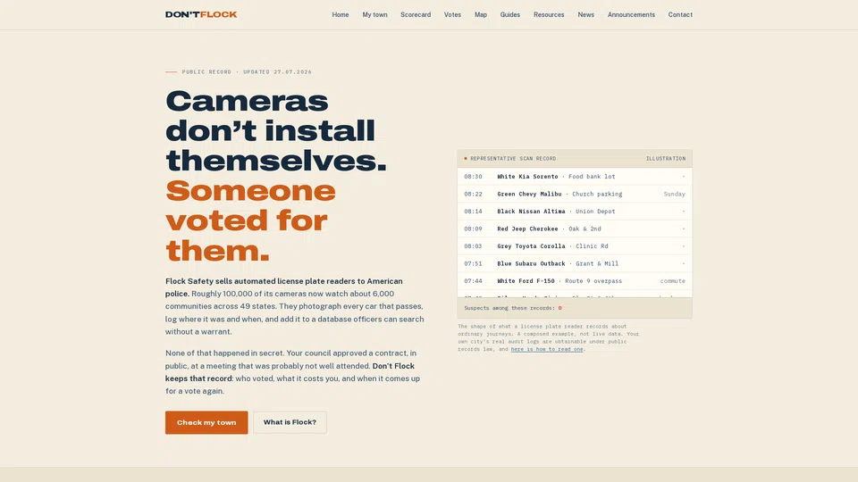 Homepage snapshot at launch
