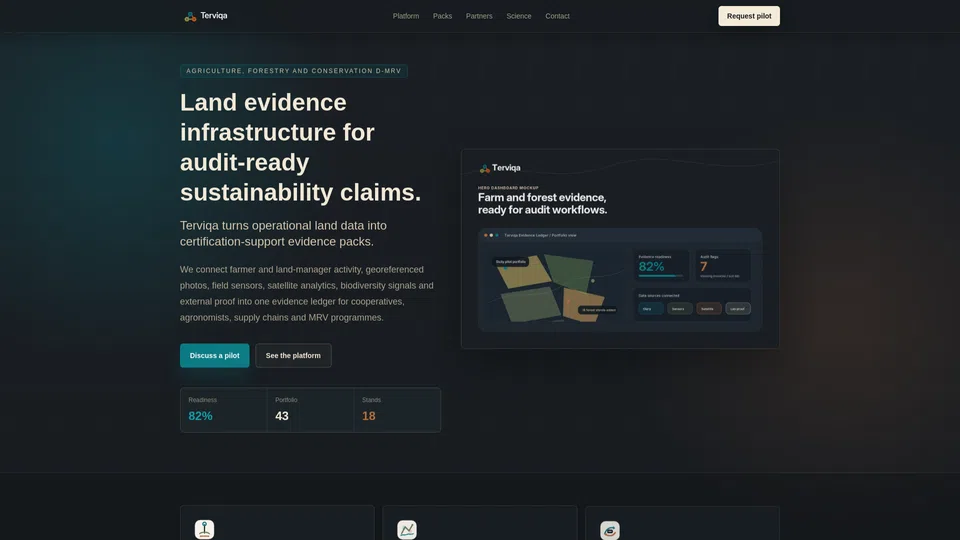 Homepage snapshot at launch
