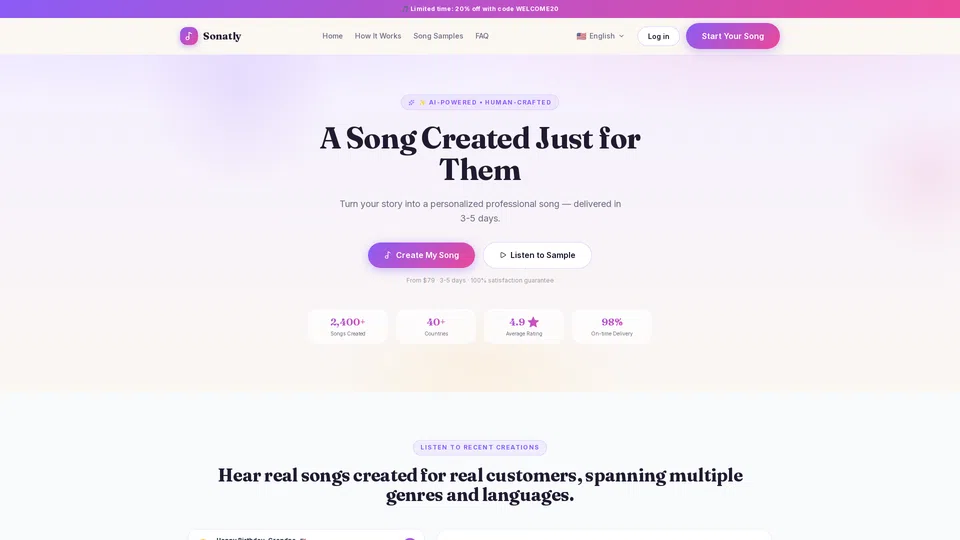 Homepage snapshot at launch