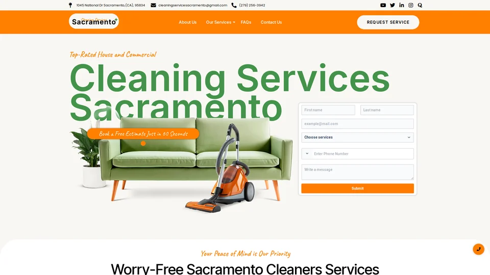 Homepage snapshot at launch