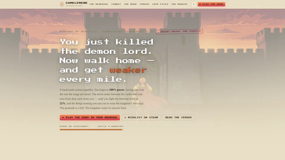 Homepage snapshot at launch