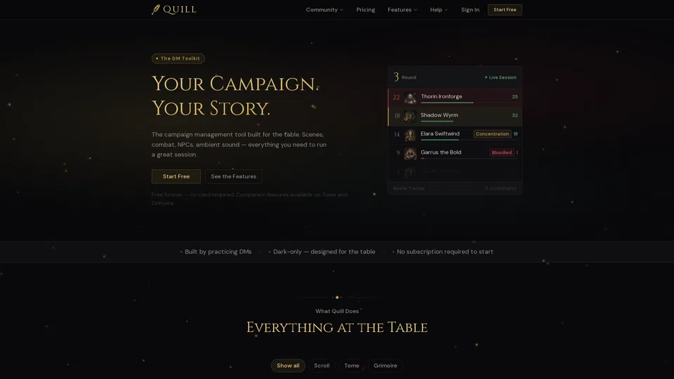 Homepage snapshot at launch