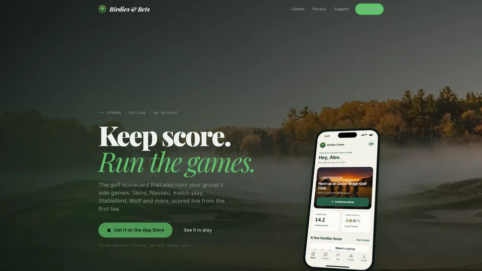 Homepage snapshot at launch
