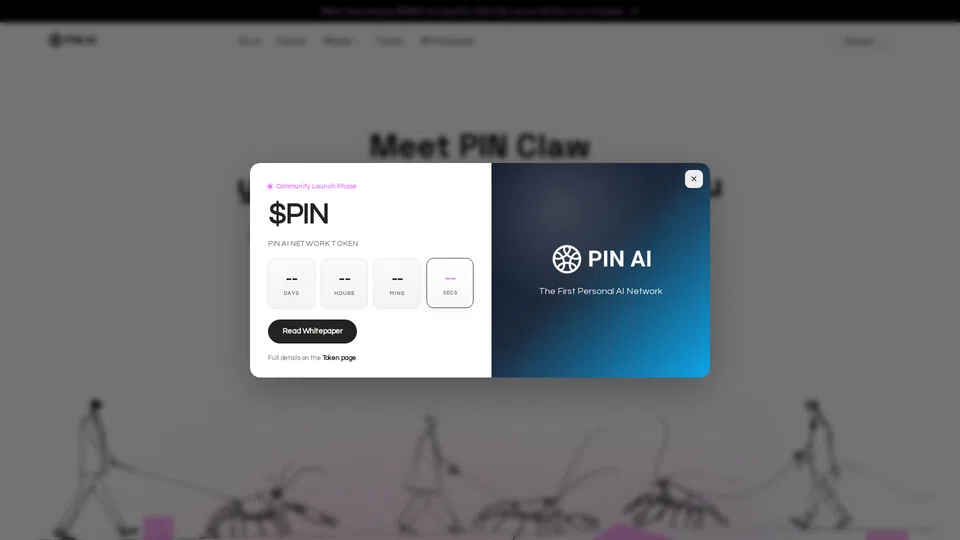 Homepage snapshot at launch