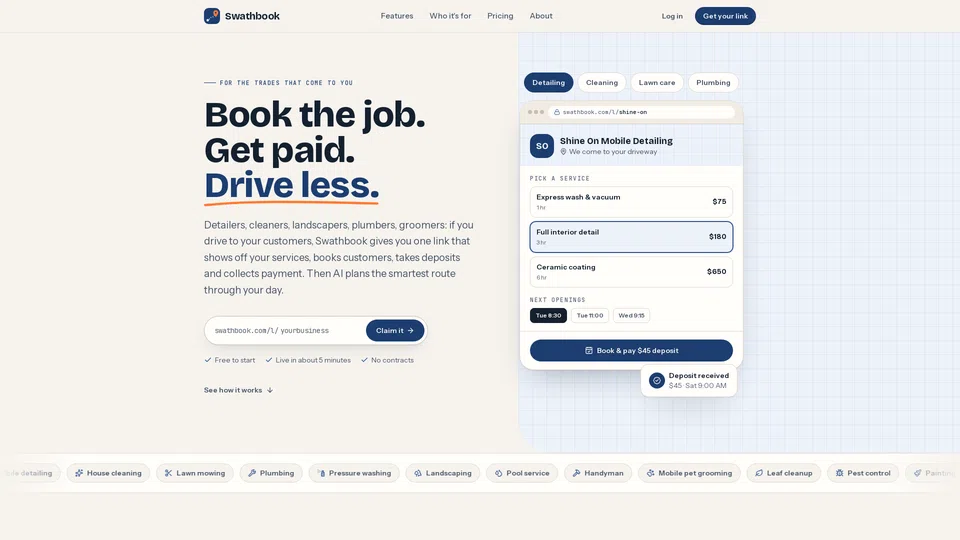 Homepage snapshot at launch