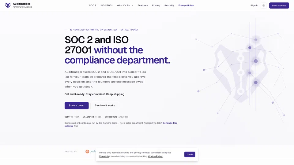 Homepage snapshot at launch