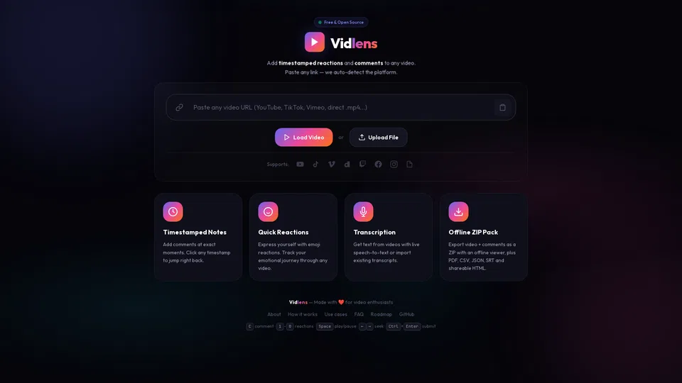 Homepage snapshot at launch