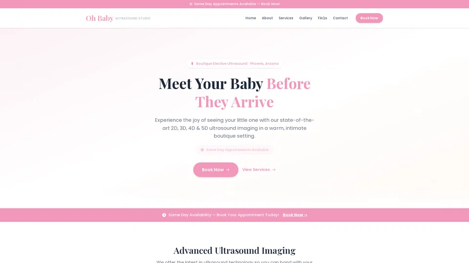 Homepage snapshot at launch