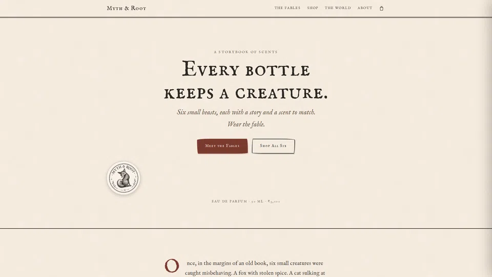 Homepage snapshot at launch