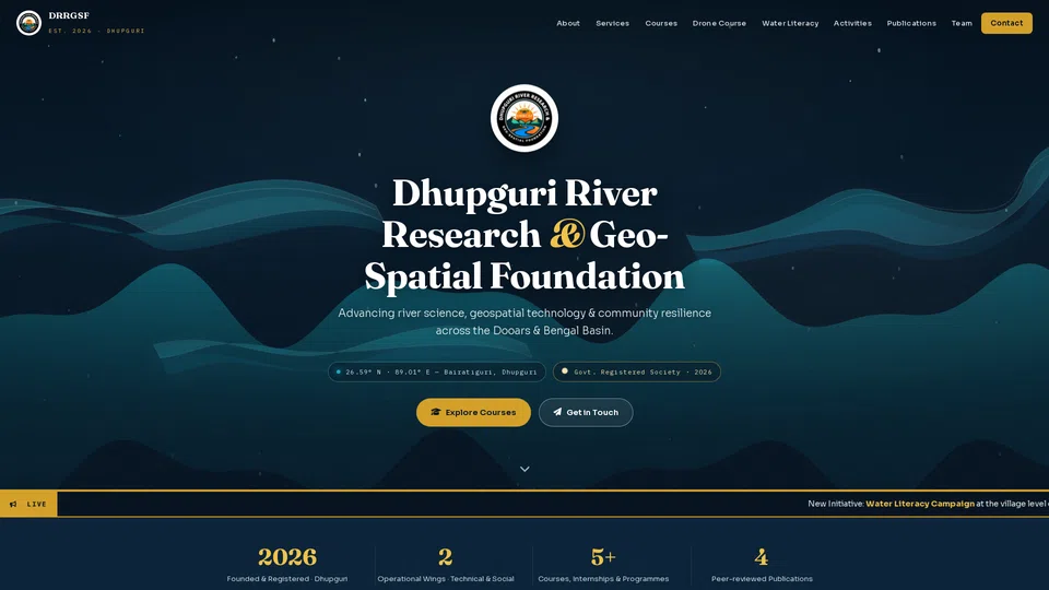 Homepage snapshot at launch