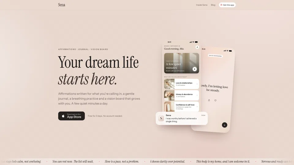 Homepage snapshot at launch