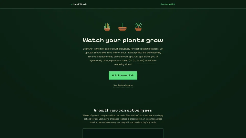 Homepage snapshot at launch