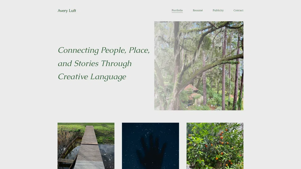 Homepage snapshot at launch