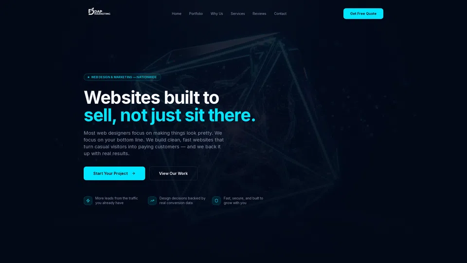 Homepage snapshot at launch