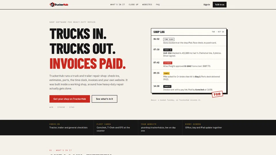Homepage snapshot at launch
