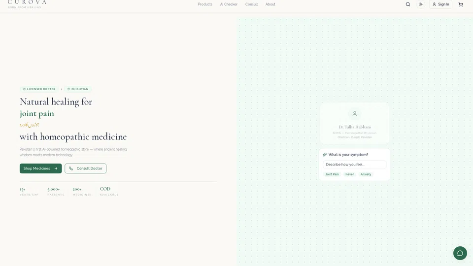 Homepage snapshot at launch