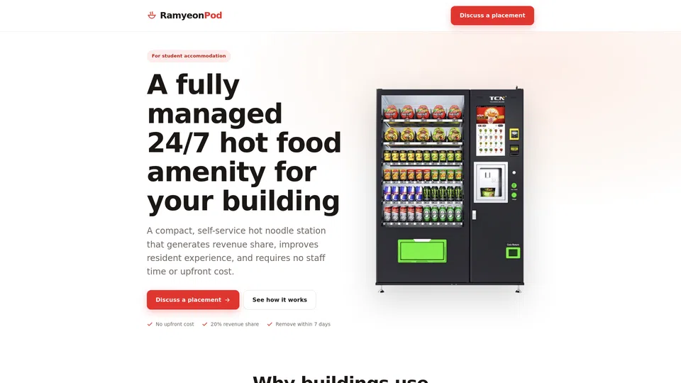 Homepage snapshot at launch
