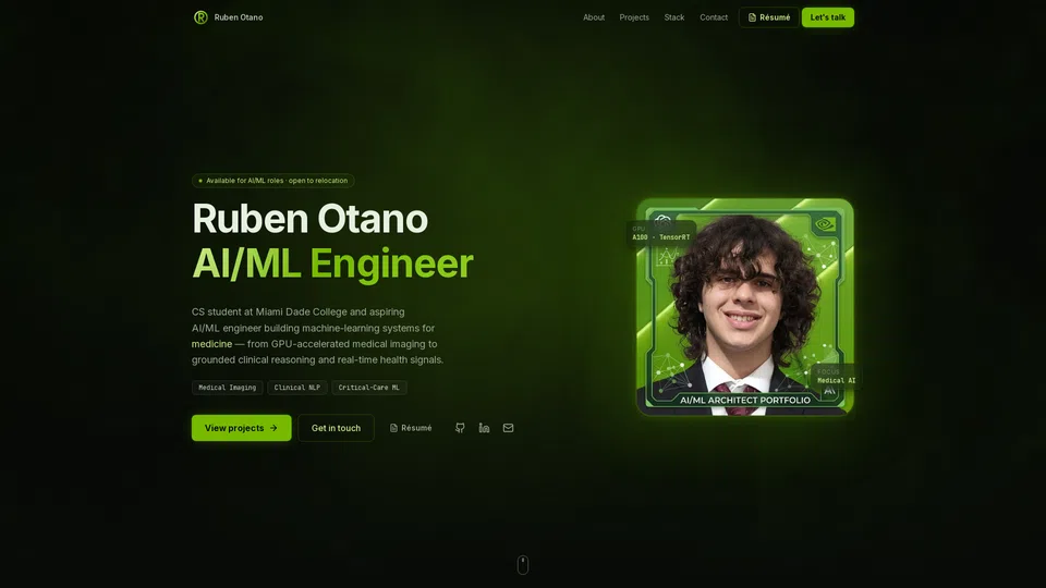 Homepage snapshot at launch