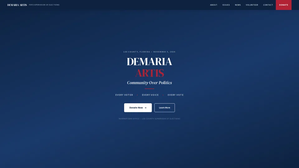 Homepage snapshot at launch