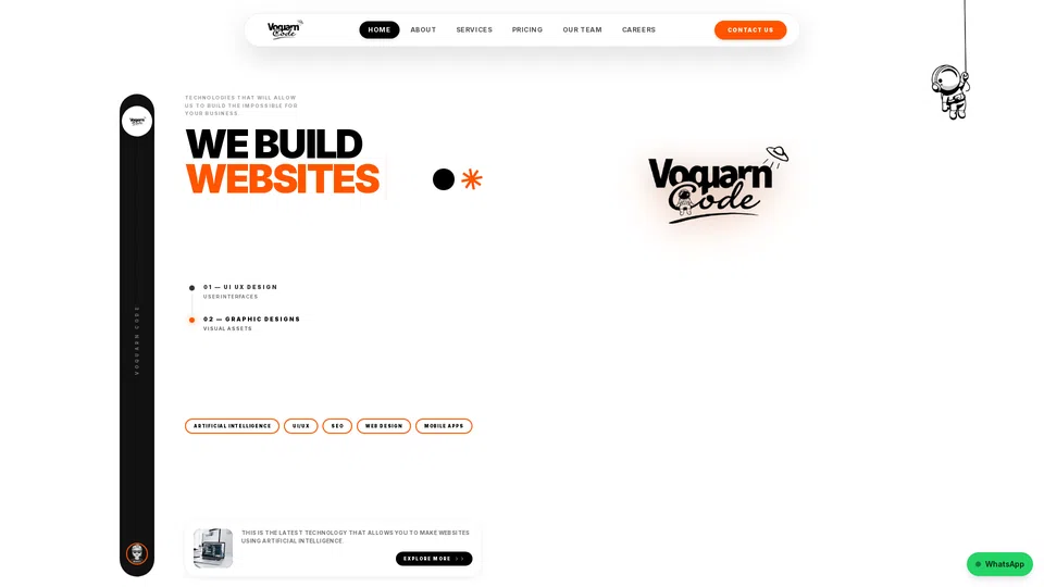 Homepage snapshot at launch
